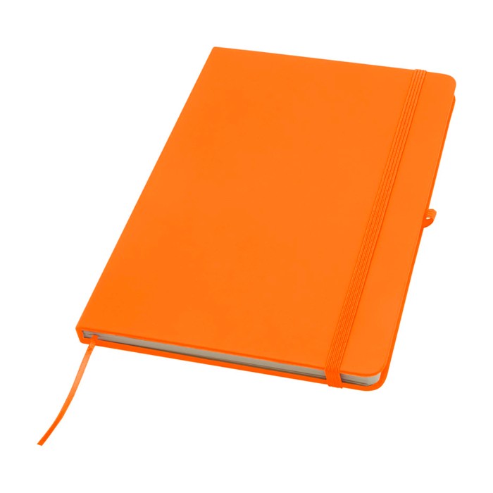 Cuaderno con esquinas redondeadas y tapa suave A5 hojas a rayas color naranja Cuaderno con esquinas redondeadas y tapa suave A5 hojas a rayas color naranja