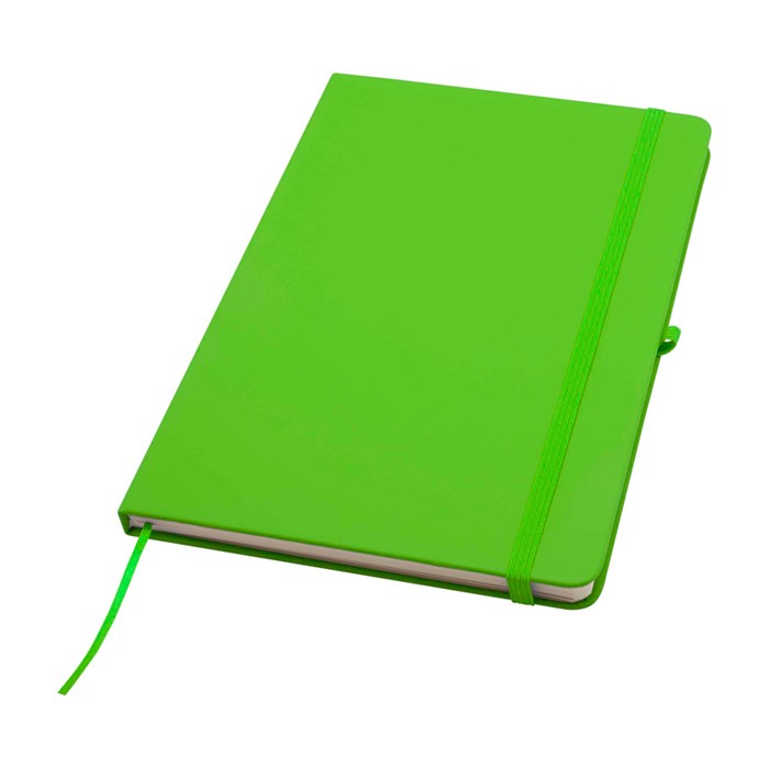 Cuaderno con esquinas redondeadas y tapa suave A5 hojas a rayas color verde lima Cuaderno con esquinas redondeadas y tapa suave A5 hojas a rayas color verde lima