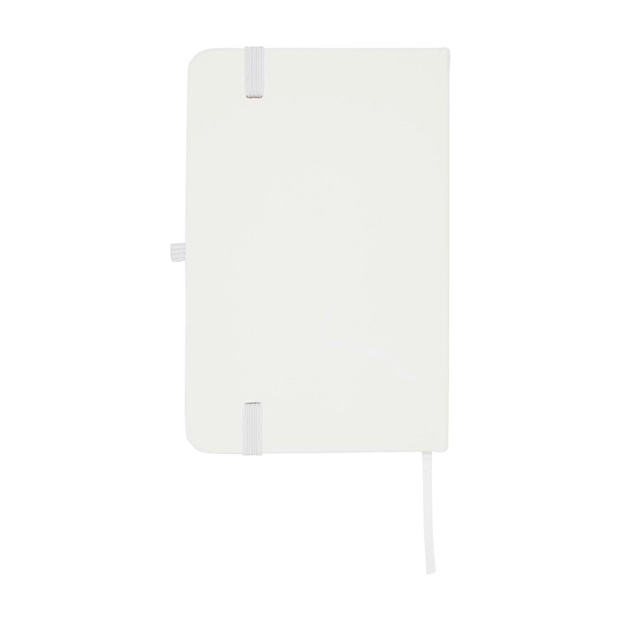 Libreta de tapa dura con cubierta de tacto suave A6 hojas a rayas color blanco segunda vista trasera Libreta de tapa dura con cubierta de tacto suave A6 hojas a rayas color blanco segunda vista trasera