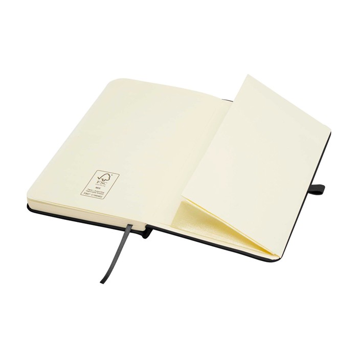 Libreta de tapa dura con cubierta de tacto suave A6 hojas a rayas color negro tercera vista Libreta de tapa dura con cubierta de tacto suave A6 hojas a rayas color negro tercera vista