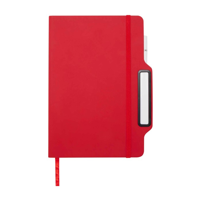 Libreta con orificio para móvil con tapa dura A5 hojas a rayas color rojo segunda vista frontal Libreta con orificio para móvil con tapa dura A5 hojas a rayas color rojo segunda vista frontal