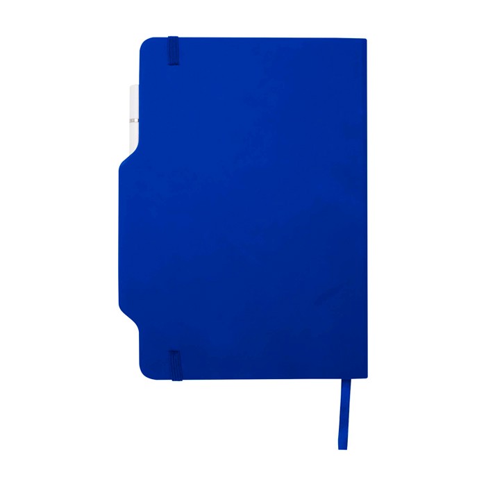Libreta con orificio para móvil con tapa dura A5 hojas a rayas color azul real segunda vista trasera Libreta con orificio para móvil con tapa dura A5 hojas a rayas color azul real segunda vista trasera