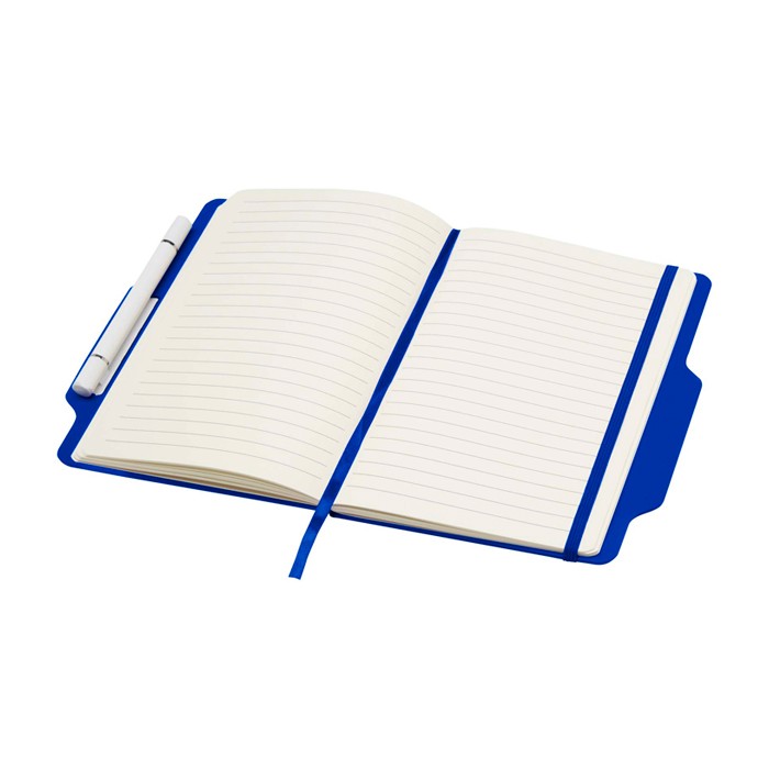 Libreta con orificio para móvil con tapa dura A5 hojas a rayas color azul real segunda vista Libreta con orificio para móvil con tapa dura A5 hojas a rayas color azul real segunda vista
