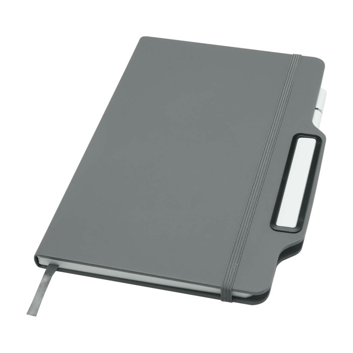 Libreta con orificio para móvil con tapa dura A5 hojas a rayas color gris Libreta con orificio para móvil con tapa dura A5 hojas a rayas color gris