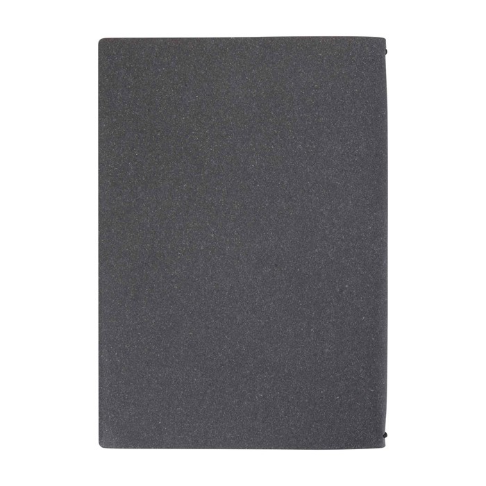 Libreta recargable con tapa de plástico reciclado y dos cuadernos A5 color gris segunda vista trasera