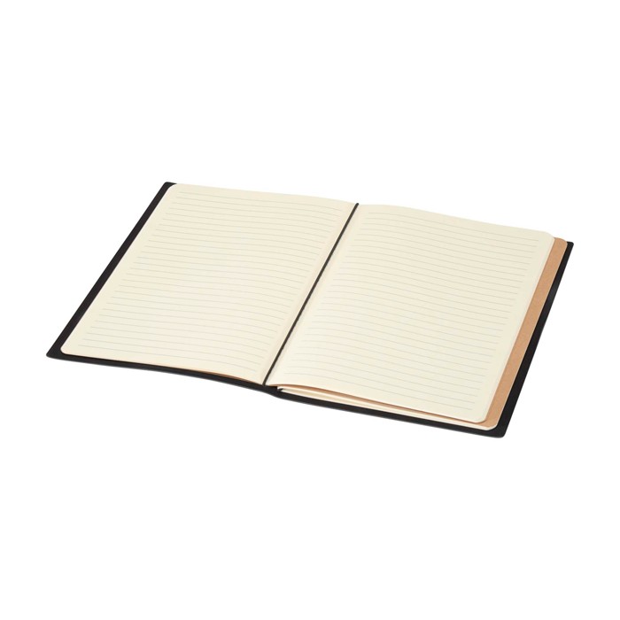 Libreta recargable con tapa de plástico reciclado y dos cuadernos A5 color gris segunda vista