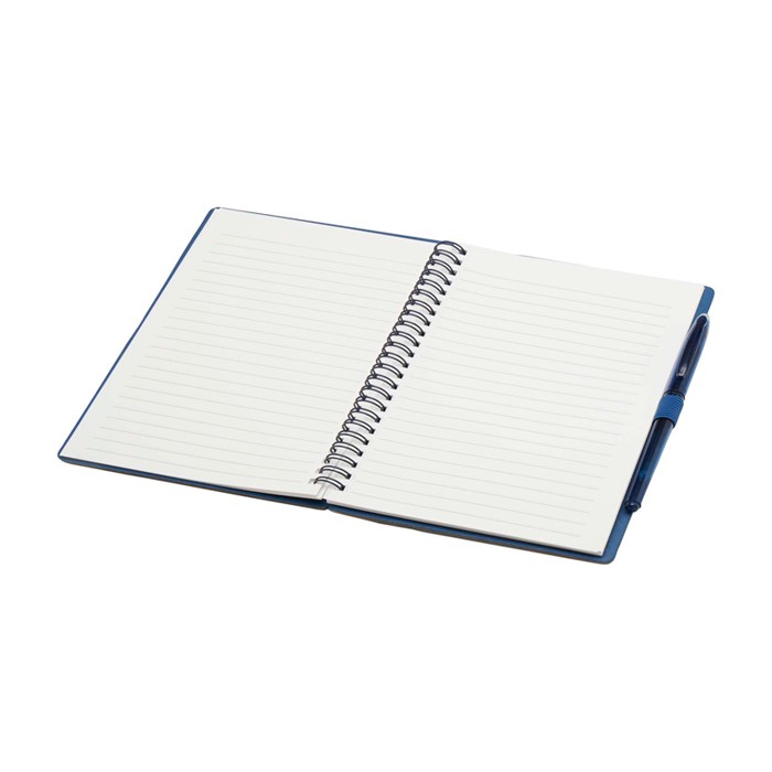 Libreta de tapa dura reutilizable con bolígrafo tinta negra color azul marino segunda vista Libreta de tapa dura reutilizable con bolígrafo tinta negra color azul marino segunda vista