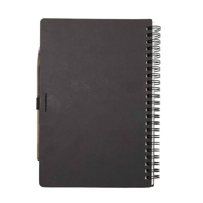 Libreta de tapa dura reutilizable con bolígrafo tinta negra color negro segunda vista trasera Libreta de tapa dura reutilizable con bolígrafo tinta negra color negro segunda vista trasera