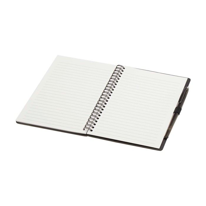 Libreta de tapa dura reutilizable con bolígrafo tinta negra color negro segunda vista Libreta de tapa dura reutilizable con bolígrafo tinta negra color negro segunda vista