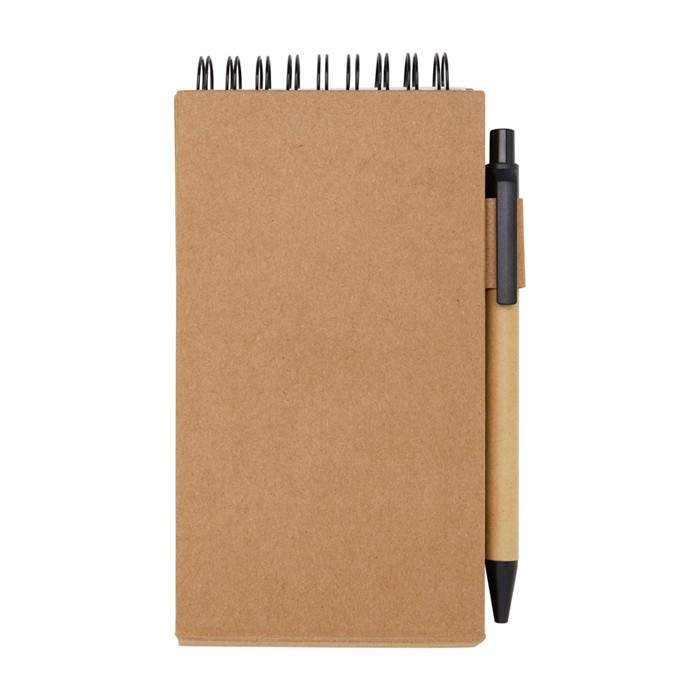 Bloc de notas adhesivas amarillo y multicolor con bolígrafo color natural segunda vista frontal