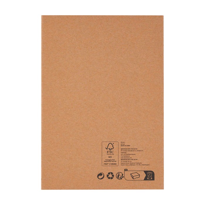 Portafolio ecológico con cierre de madera de nogal A5 hojas a rayas color gris