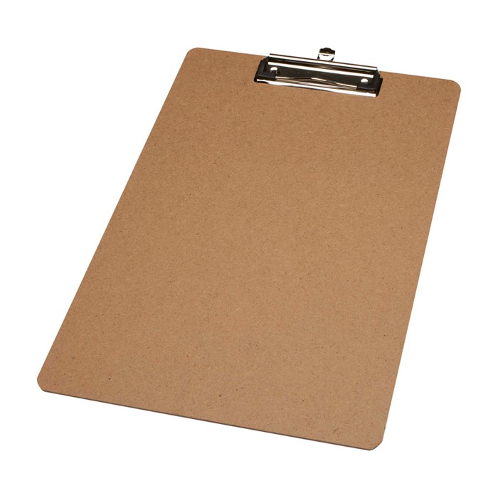 Portapapeles hecho de fibra de densidad media con clip sujetador color natural Portapapeles hecho de fibra de densidad media con clip sujetador color natural