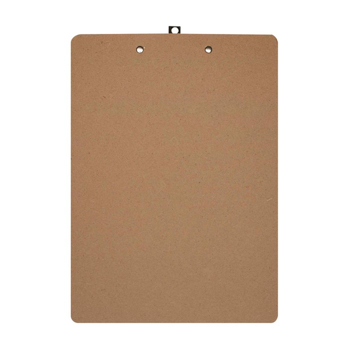 Portapapeles hecho de fibra de densidad media con clip sujetador color natural segunda vista trasera Portapapeles hecho de fibra de densidad media con clip sujetador color natural segunda vista trasera