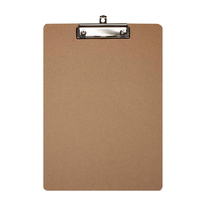 Portapapeles hecho de fibra de densidad media con clip sujetador color natural segunda vista frontal Portapapeles hecho de fibra de densidad media con clip sujetador color natural segunda vista frontal