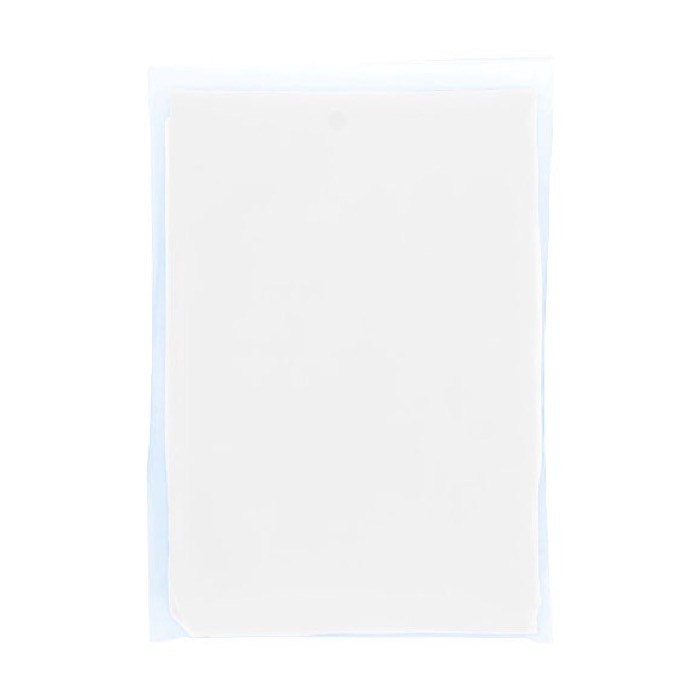 Poncho desechable de plástico reciclado con capucha talla única color blanco segunda vista frontal Poncho desechable de plástico reciclado con capucha talla única color blanco segunda vista frontal