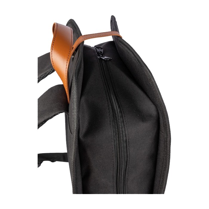 Mochila para portátil impermeable con asa y tira magnética de PU 15'' color negro primera vista Mochila para portátil impermeable con asa y tira magnética de PU 15'' color negro primera vista