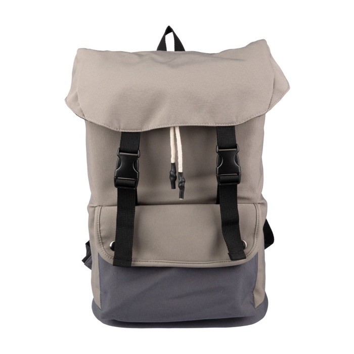 Mochila tricolor para portátil con cierre de hebilla y cordón 15'' color marrón grisáceo sexta vista Mochila tricolor para portátil con cierre de hebilla y cordón 15'' color marrón grisáceo sexta vista