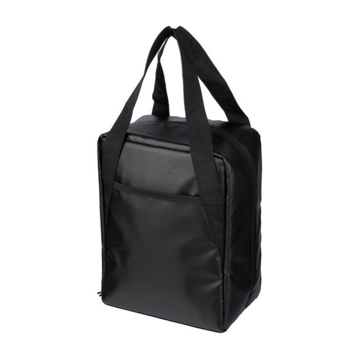 Bolsa térmica de poliéster con asas cortas para transporte color negro quinta vista