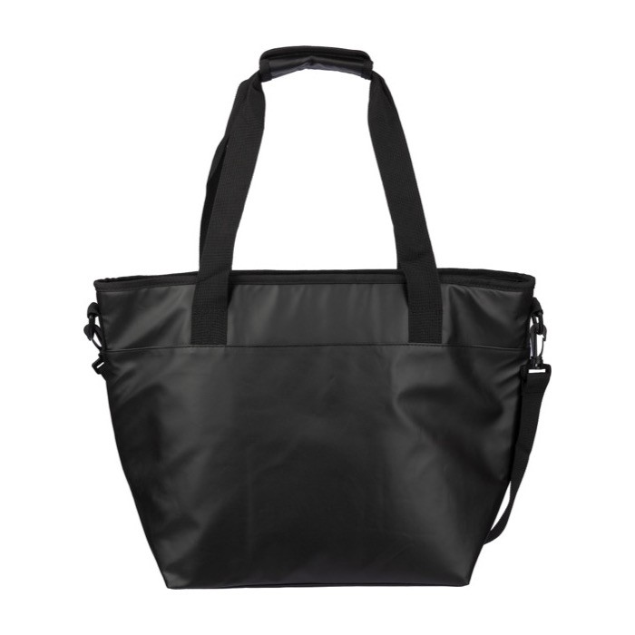 Bolsa térmica de poliéster con cierre de velcro y correa de hombro color negro quinta vista