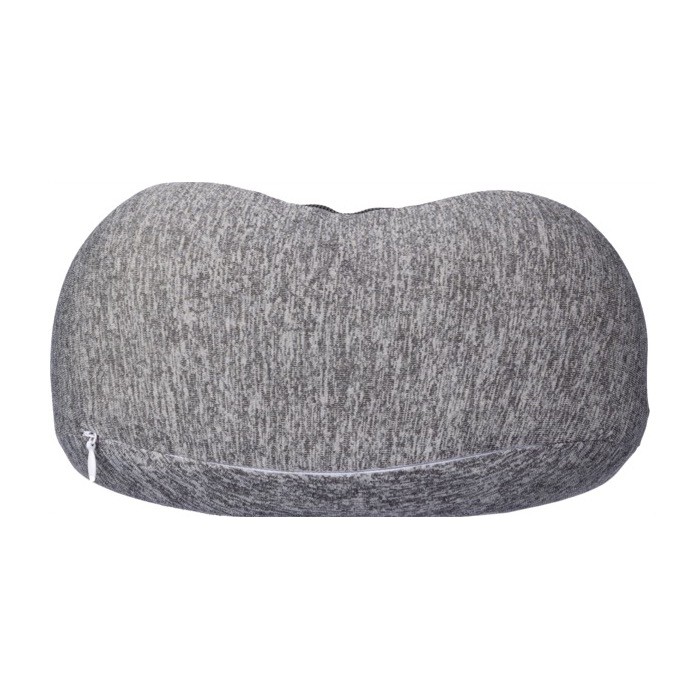 Almohada de viaje bicolor de espuma viscoelástica con funda color gris décima vista