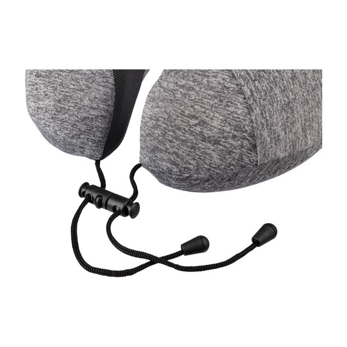 Almohada de viaje bicolor de espuma viscoelástica con funda color gris quinta vista