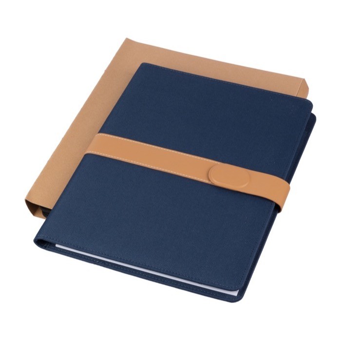 Portafolios de RPET con cierre metálico y cuero sintético A4 color azul quinta vista