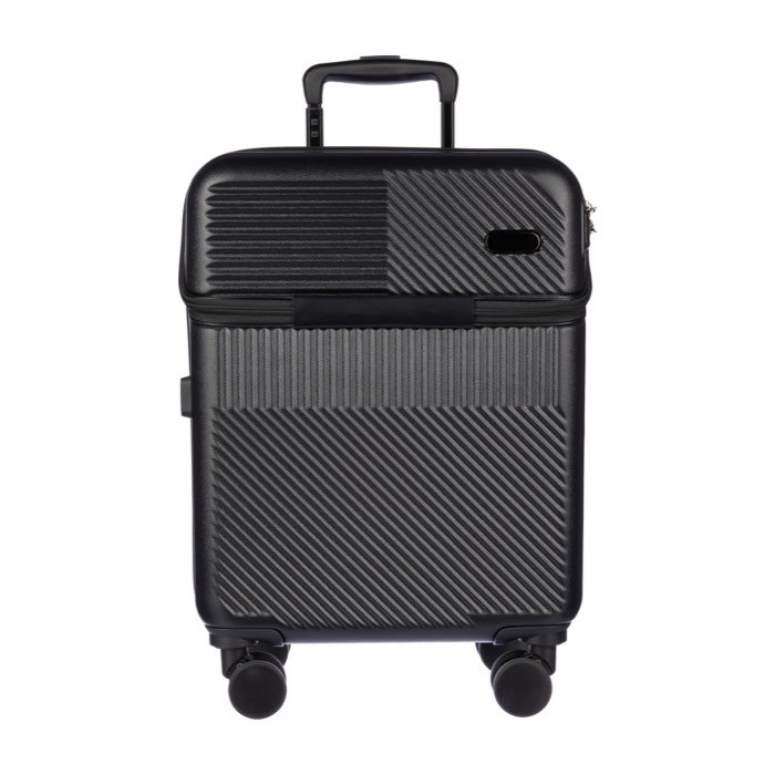 Trolley de ABS con bolsillo frontal para portátil y candado numérico color negro