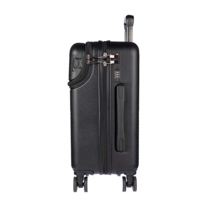 Trolley de ABS con bolsillo frontal para portátil y candado numérico color negro tercera vista