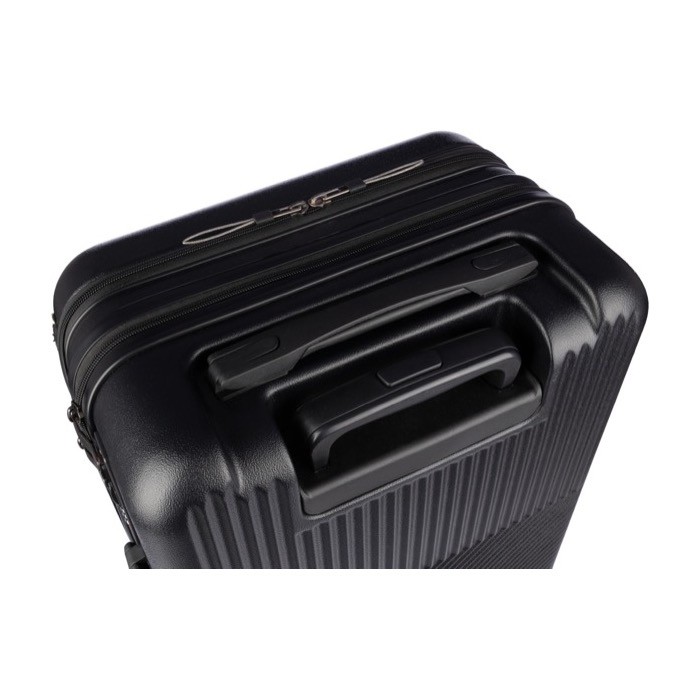 Trolley de ABS con bolsillo frontal para portátil y candado numérico color negro quinta vista