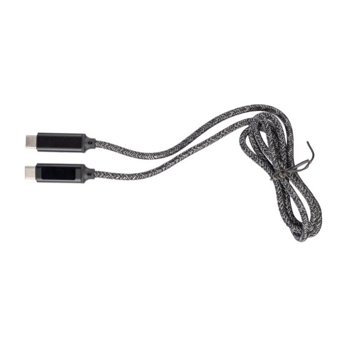 Cable de carga de nylon de 1 metro de largo con puertos USB-C 65 W color negro quinta vista Cable de carga de nylon de 1 metro de largo con puertos USB-C 65 W color negro quinta vista