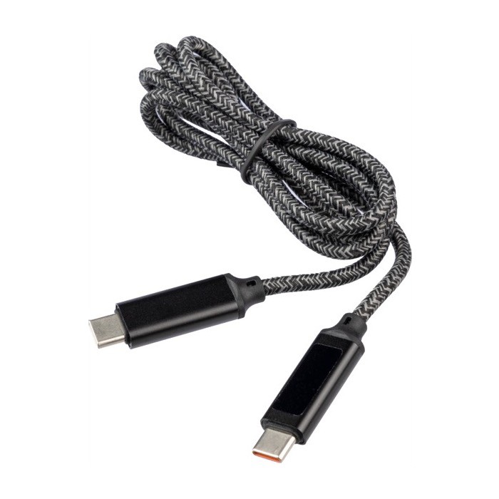 Cable de carga de nylon de 1 metro de largo con puertos USB-C 65 W color negro séptima vista Cable de carga de nylon de 1 metro de largo con puertos USB-C 65 W color negro séptima vista