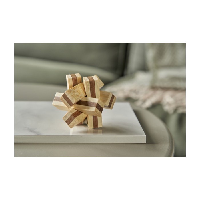 Juego de paciencia hecho de madera que incluye 6 piezas color marrón quinta vista