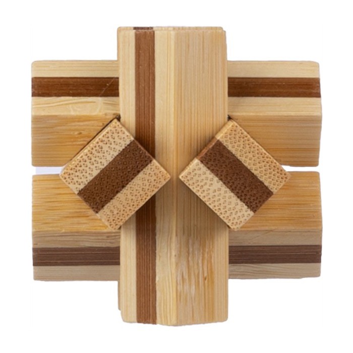 Juego de paciencia hecho de madera que incluye 6 piezas color marrón séptima vista