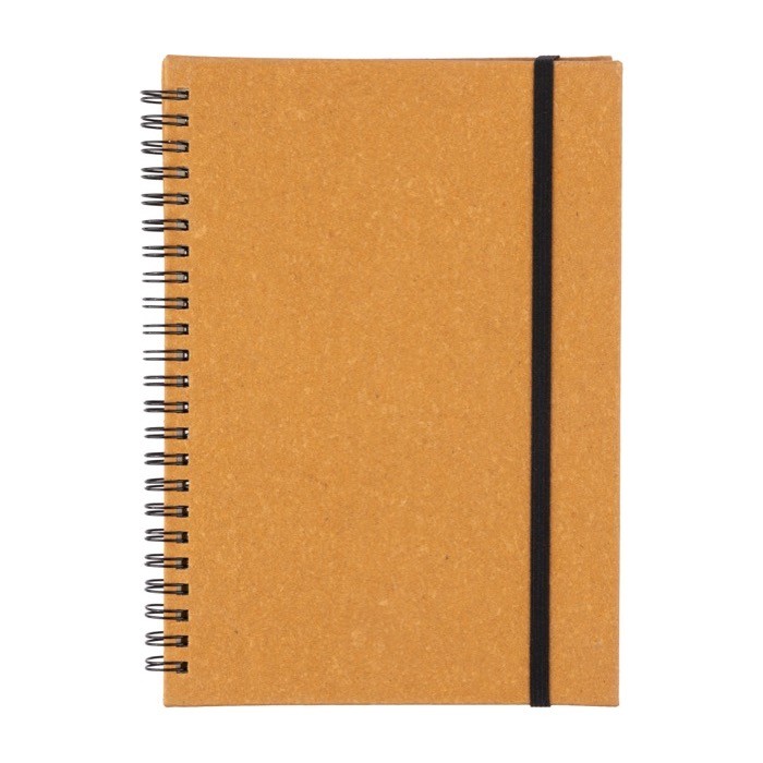 Libreta de piel reciclada con cierre elástico y hojas a rayas A5 color marrón primera vista Libreta de piel reciclada con cierre elástico y hojas a rayas A5 color marrón primera vista