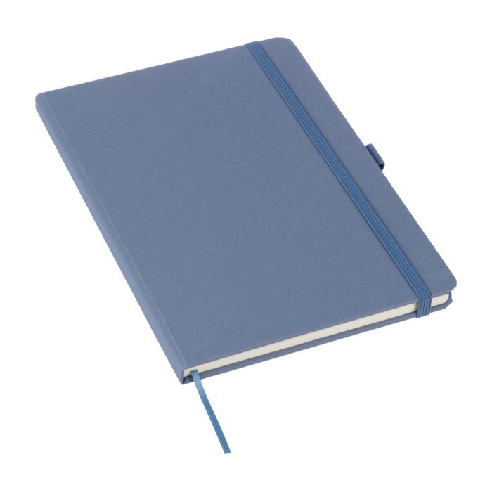 Libreta de cartón y residuos biológicos de 80 hojas a rayas A5 color azul tercera vista Libreta de cartón y residuos biológicos de 80 hojas a rayas A5 color azul tercera vista