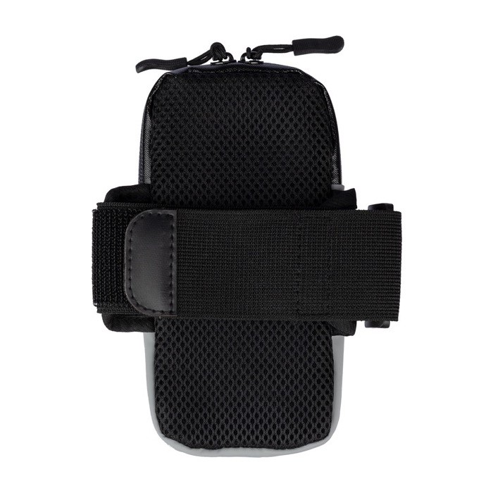 Brazalete deportivo con bolsa con compartimientos impermeables color gris cuarta vista Brazalete deportivo con bolsa con compartimientos impermeables color gris cuarta vista