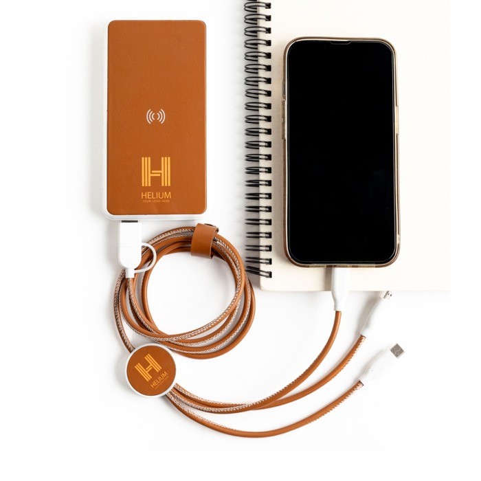 Cable de carga vintage 6 en 1 de cuero sintético y ABS reciclado vista 2