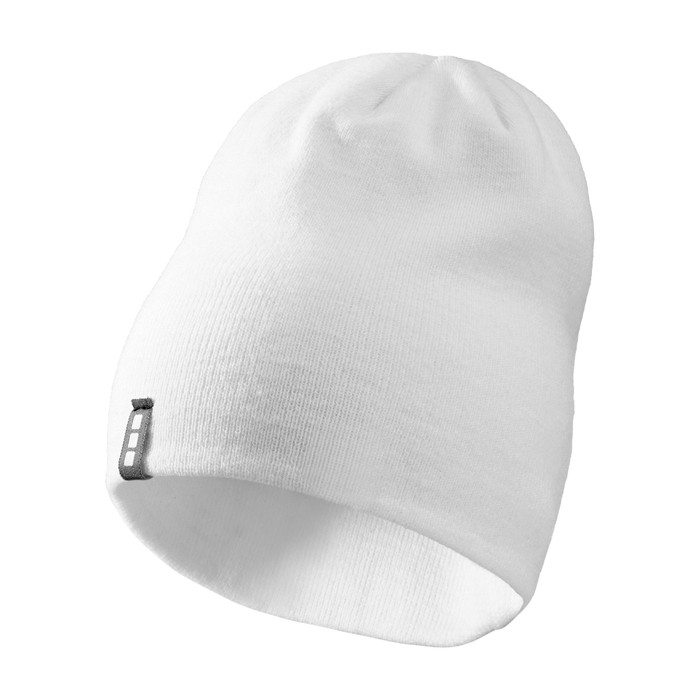 Gorro de punto elástico acanalado de doble capa Elevate Life color blanco