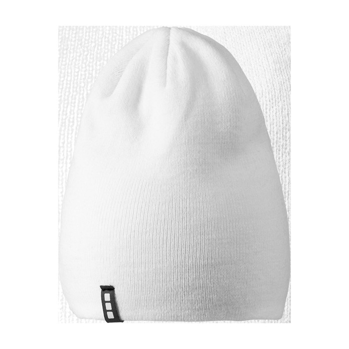 Gorro de punto elástico acanalado de doble capa Elevate Life color blanco segunda vista trasera