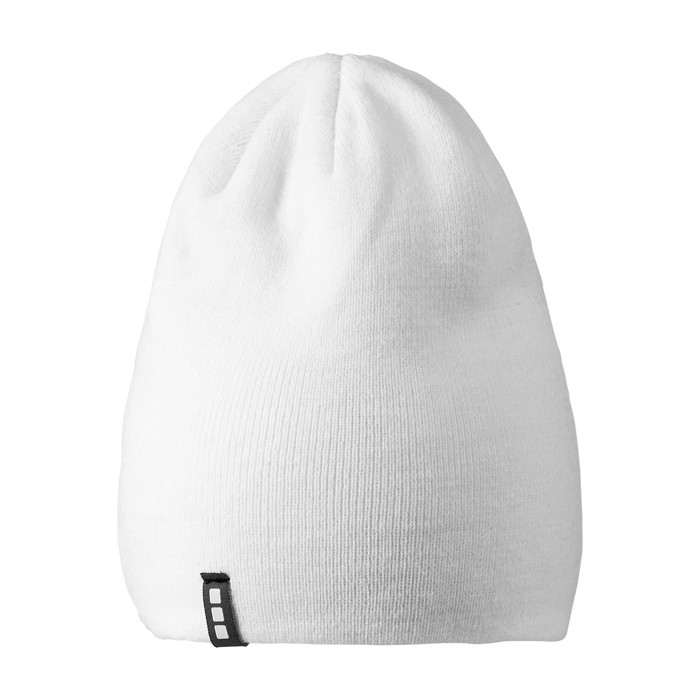 Gorro de punto elástico acanalado de doble capa Elevate Life color blanco vista frontal