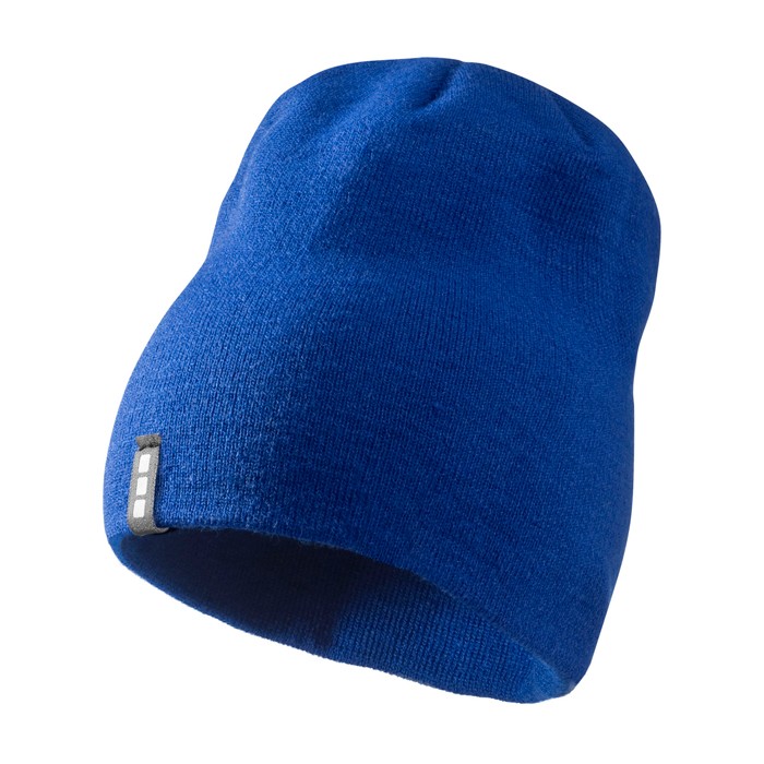 Gorro de punto elástico acanalado de doble capa Elevate Life color azul real
