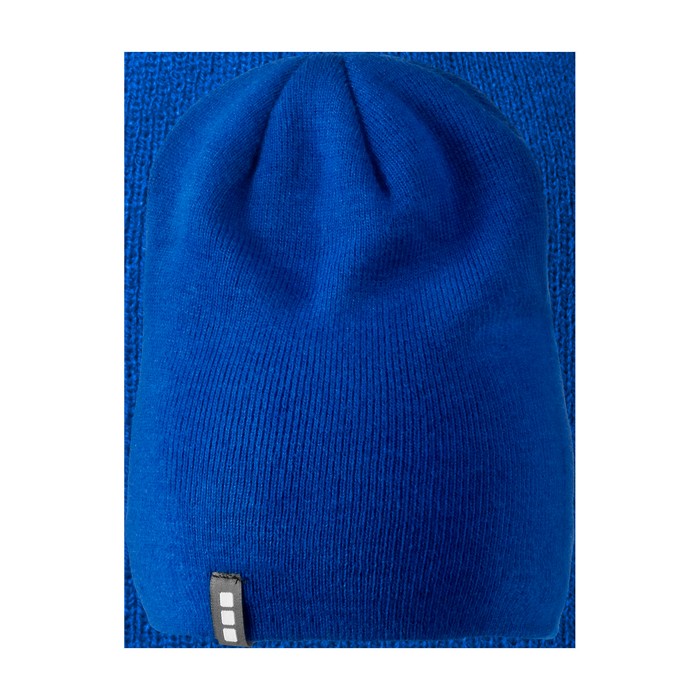 Gorro de punto elástico acanalado de doble capa Elevate Life color azul real segunda vista trasera