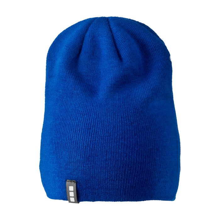 Gorro de punto elástico acanalado de doble capa Elevate Life color azul real segunda vista frontal