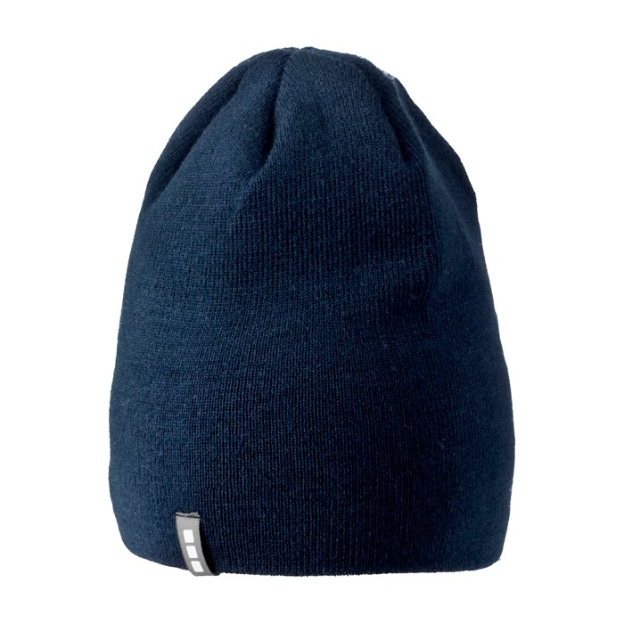 Gorro de punto elástico acanalado de doble capa Elevate Life color azul marino vista frontal