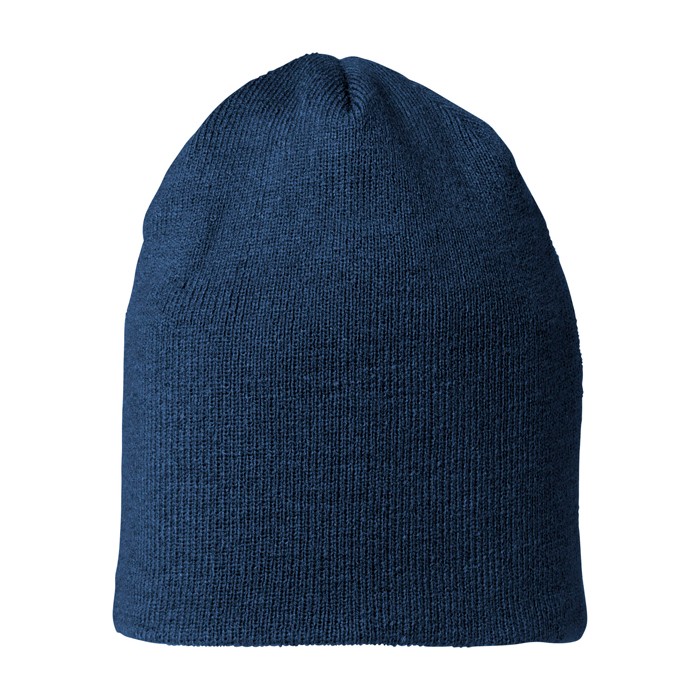 Gorro de punto elástico acanalado de doble capa Elevate Life color azul marino vista lateral