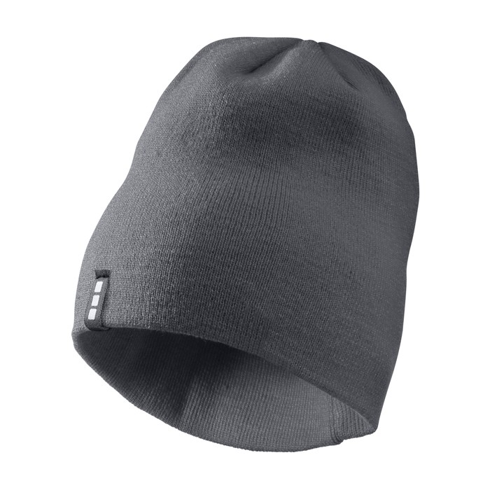 Gorro de punto elástico acanalado de doble capa Elevate Life color gris topo