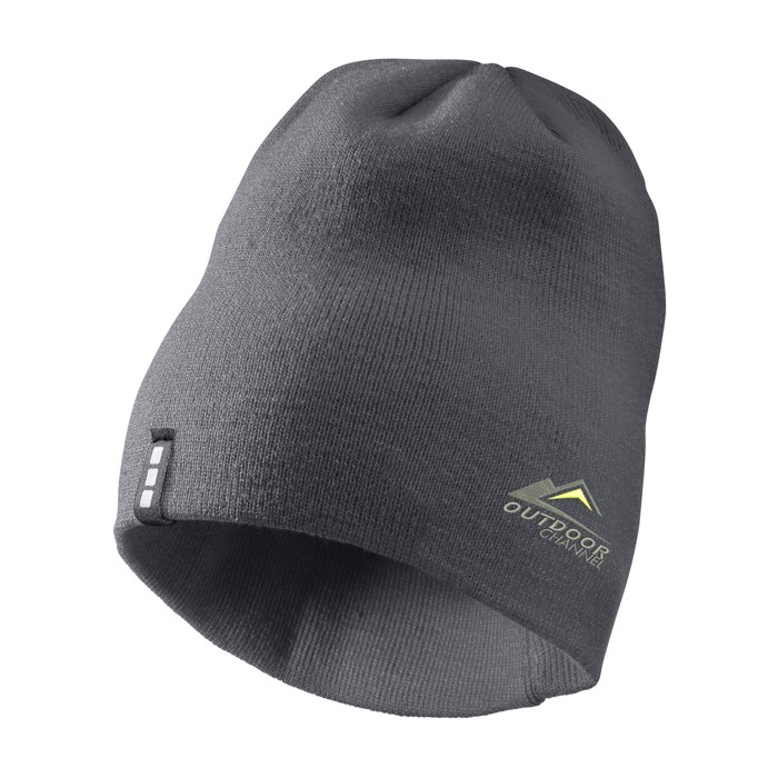 Gorro de punto elástico acanalado de doble capa Elevate Life color gris topo