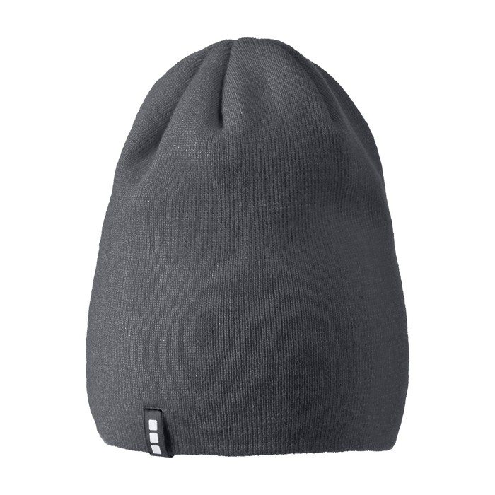 Gorro de punto elástico acanalado de doble capa Elevate Life color gris topo segunda vista frontal