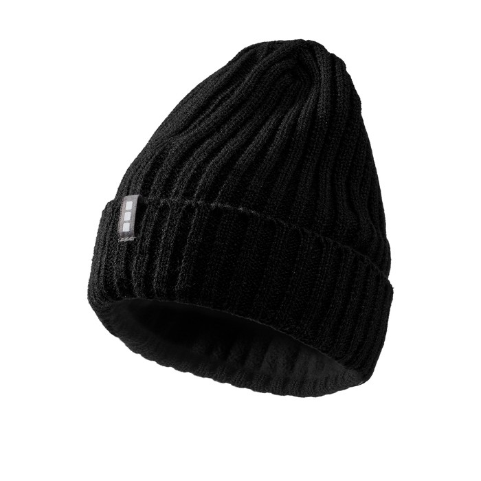 Gorro de punto acanalado elástico y flexible Elevate Life color negro