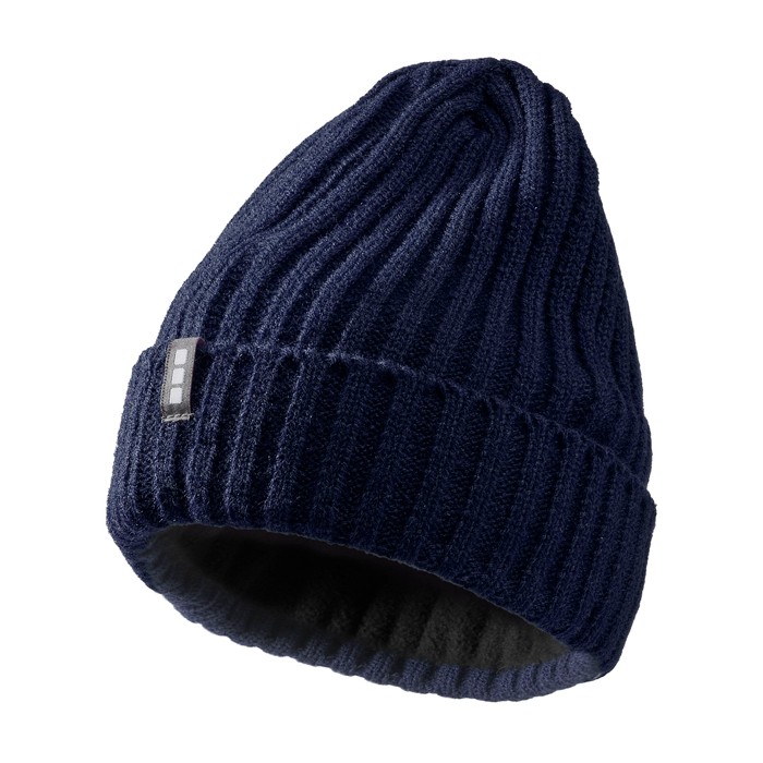 Gorro de punto acanalado elástico y flexible Elevate Life color azul marino